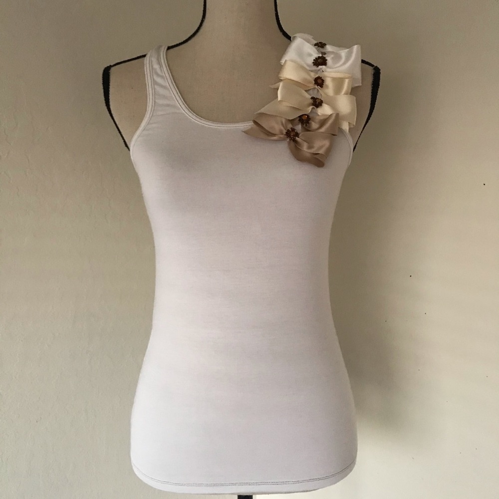 Cristinaeffe white bow tank top XS